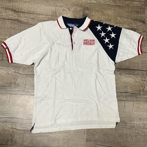 Rock Point Freedom Polo Shirt Mens Large White Short Sleeve Nelson Energy